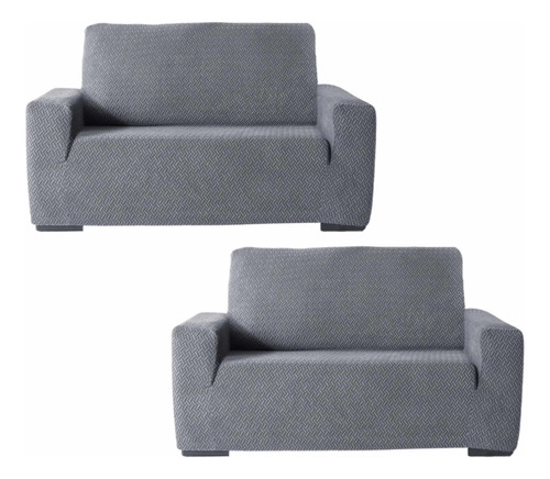 Par Fundas Sillón Niza Loveseat Gris Elástic 144x177 Vianney