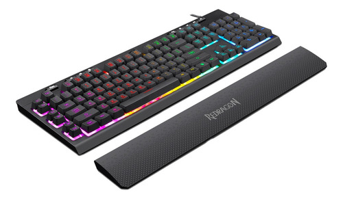 Imagen 3 de 4 de Teclado gamer Redragon Shiva K512 RGB QWERTY español latinoamérica color negro con luz RGB