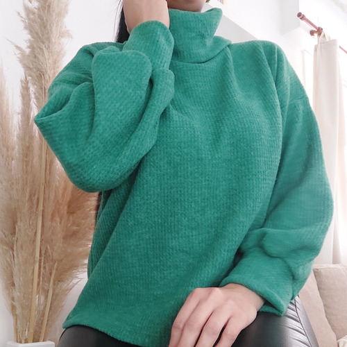 Polera Mujer Oversize Waffle Invierno