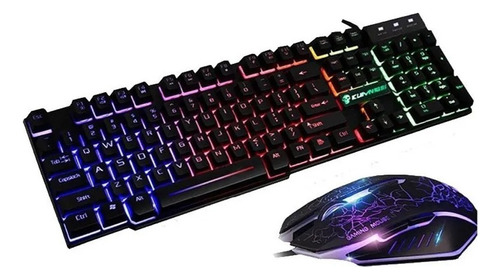 T6 Teclado Y Ratón Kit Gamer Barato Alámbrico Luz Led