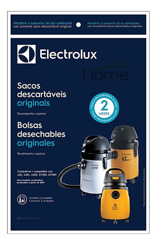 Kit De 3 Bolsas Desechables Aspiradora Electrolux Gt3000 Pro