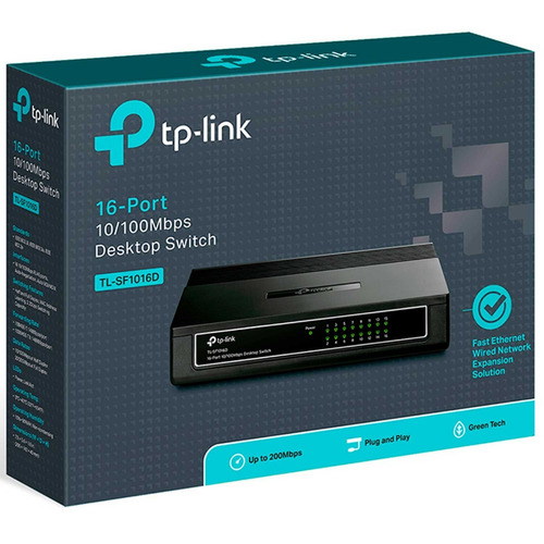 Switch 16 Puertos Tp-link 10/100mbps Desktop Tl-sf1016ds +