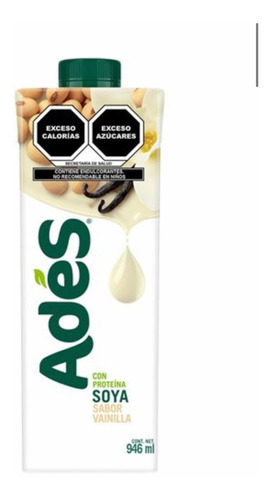 Ades Bebida De Soya Vainilla 946ml 12 Piezas