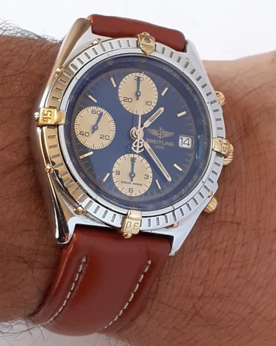 Breitling Chronomat Aço E Ouro 18k Automático - Azul - 12xsj