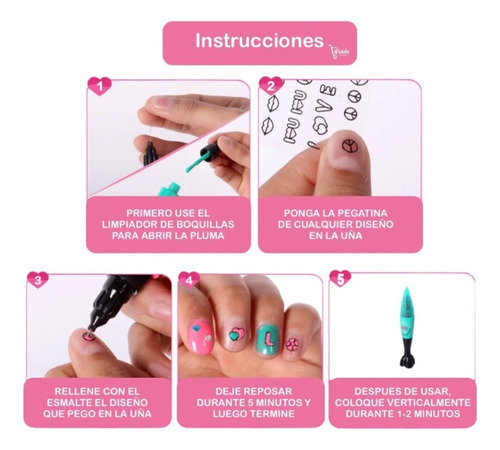 Juguete 2 Sets Decoracion De Uñas Para Niñas 6 Pzs C/u Reyes