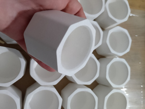 Maceta De Yeso Cerámico Octogonal Souvenirs 50 Unidades Blanco
