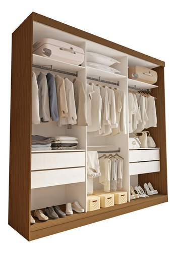 Closet Casal Sem Portas 4 Gavetas Paris Freijó Diwt