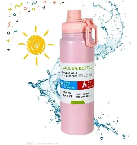Garrafinha Térmica Infantil Azarte 800ml Inox Squeeze Treino Rosa