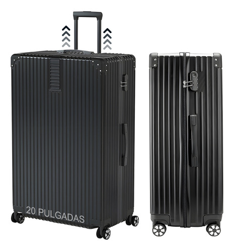Qianmu Maleta mano de viaje 20in 10kg rigida 4 ruedas360° negro color resistente al desgaste silencioso impermeable y antirrobo