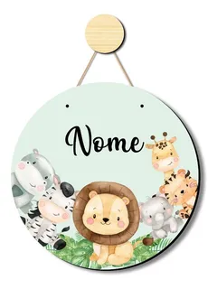 porta maternidade cerquinha safari Placa Porta Maternidade Safari Com Nome Personalizado