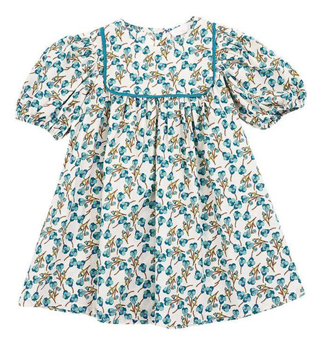 Vestidos Florales De Verano Para Niñas, Falda Con Mangas De