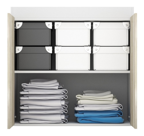 Imagen 3 de 7 de Placard Ropero Modulo Bajo Comoda Dormitorio 2 Puertas 90 Cm