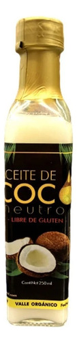 Aceite De Coco Neutro Sin Gluten 250ml Valle Organico