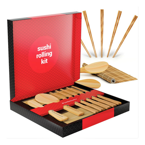 Kit Utensilio Sushi Incluye 2 Esterilla Enrollable Arroz