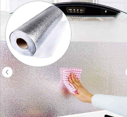 Imagen 3 de 5 de Papel Aluminio Adhesivo Para Cocina 60 X 5 Metros