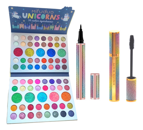 Set Regalo Unicornio Paleta Sombras Y Maquillaje Para Ojos