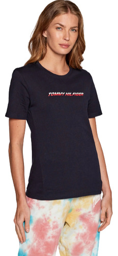 Camiseta Negra Regular Fit Tommy Hilfiger 