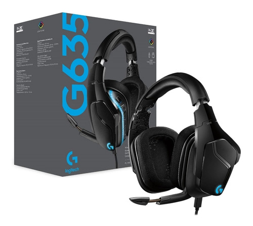 Audifono Gamer Logitech G635 Rgb 7.1 Surround Black