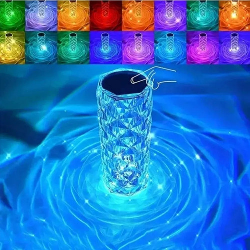 Lámpara De Mesa Recargable Con Control Táctil De 16 Colores