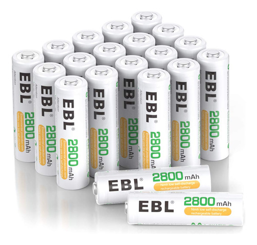Ebl 20 Baterias Recargables Aa De 2,800 Mah De Alta Capacida