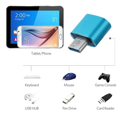 Imagen 6 de 10 de Adaptador Otg Usb Tipo C 3.1 Macho A Usb 3.0 Hembra