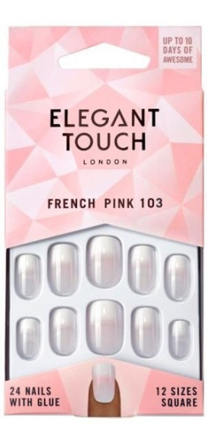 Elegant Touch Uñas Postizas Color French Pink 103 24 Piezas