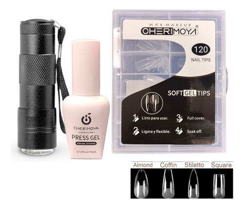 Kit Soft Gel Liquido Cherimoya + Linterna Uv / Led 6w