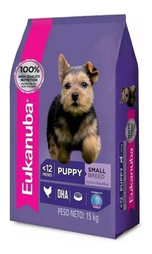 Imagen 1 de 2 de Alimento Eukanuba para perro cachorro de raza pequeña sabor mix en bolsa de 15 kg