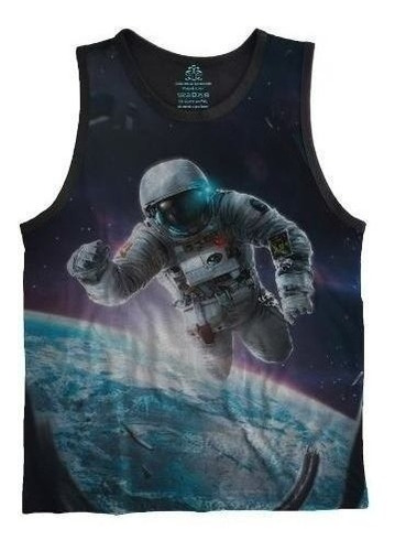 Camisa Camiseta Regata Astronauta Gigante Plus Size