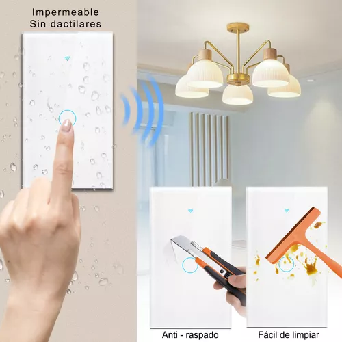 MOYAC Interruptor Inteligente Wifi con Neutro, Apagador Inteligente de Luz  sin Capacitor, Control Remoto a Través de APP, Control por Voz, Compatible  con Alexa, Google Home y IFTTT (Blanco, 2 Gang) 