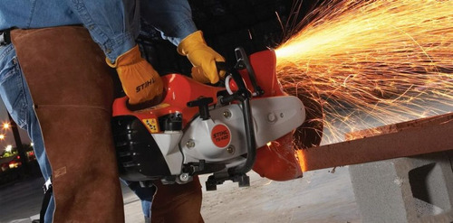 Cortador De Pedra A Gasolina Ts 420 Stihl Cor Branco Com Laranja