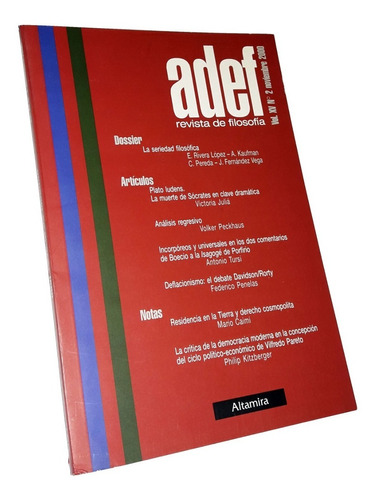 Adef / Revista De Filosofia - Noviembre De 2000