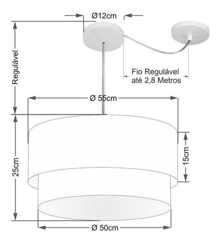 Pendente Cilíndrico Com Desvio Palha E Branco Mj-4367