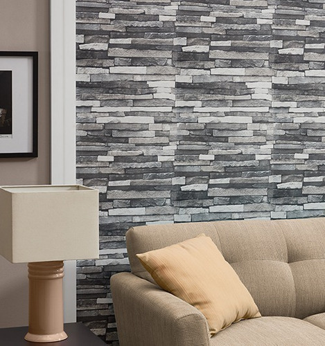 Imagen 1 de 6 de Papel Tapiz Adherible Pared Tipo Cantera 2 Rollo