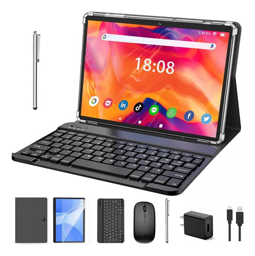 Tablet Hd Android 10'' 6g+128g Relndoo Teclado Con Funda