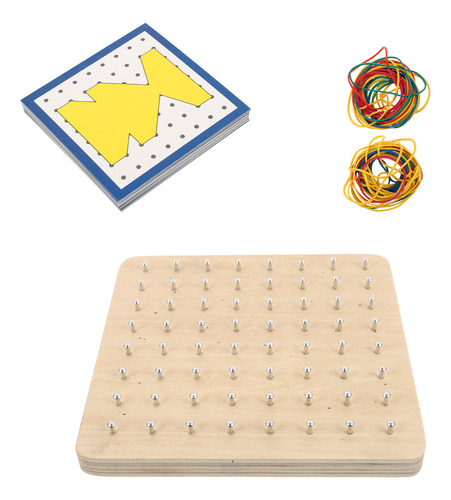 1 Juego De Tablas De Clavos Geoboard De Madera Con Forma Geo