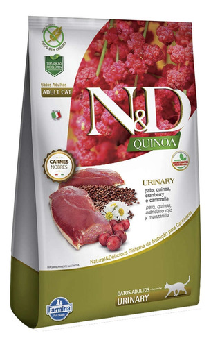 Ração Para Gatos Adulto Urinary Pato 400g N&d Quinoa