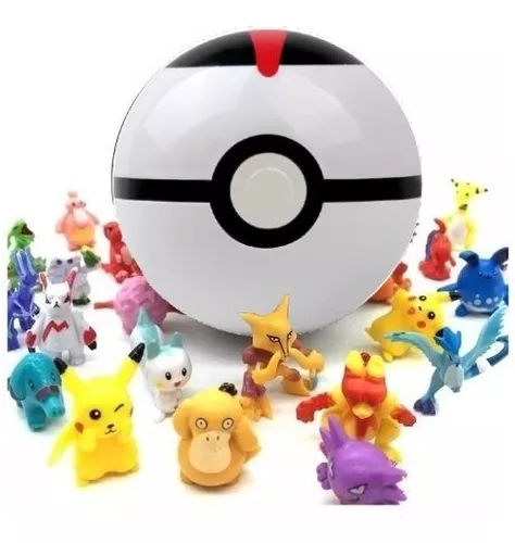 Pokebola Timer Ball 7cm Tamanho Com 10 Pokemon Aleatório