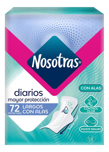 Protectores Diarios Nosotras Largos Con Alas X 72und