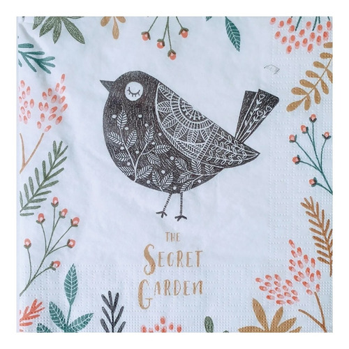 Imagen 2 de 6 de Servilletas Decoupage Pajaro Y Zorrito Nordico Laura Craft