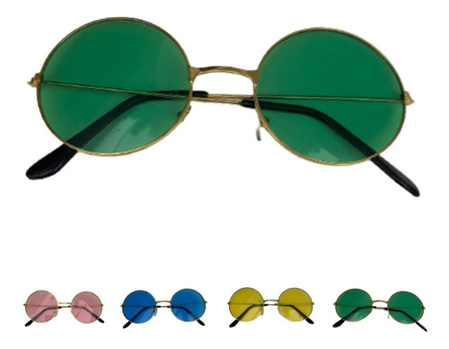 Lentes Lennon X 1 Hippie Anteojos Vidrio Colores Cotillon