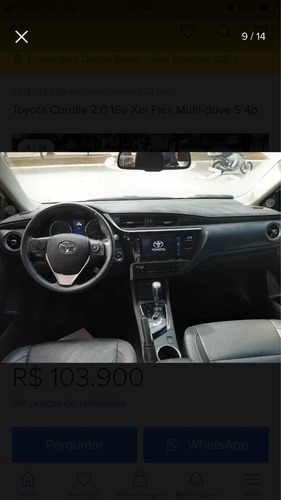 Imagem 10 de 14 de Toyota Corolla 2019 2.0 16v Xei Flex Multi-drive S 4p