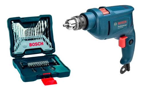 Kit Bosch Furadeira De Impacto Gsb 450 + Maleta Bits E Broca