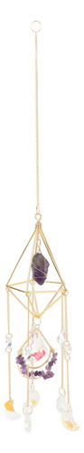 Carillón De Viento Colgante De Cristal Violeta, Con Forma De