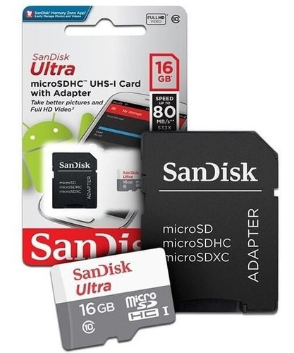 Imagen 3 de 3 de Memoria Micro Sd Sandisk 16 Gb Clase 10 Originales Chacao