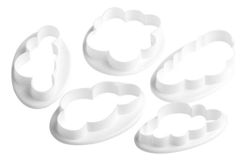 Molde Para Fondant De Plástico Con Forma De Nube 3d, 5 Pieza
