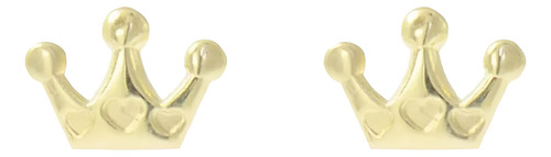 Aretes En Forma De Corona En Oro 10k