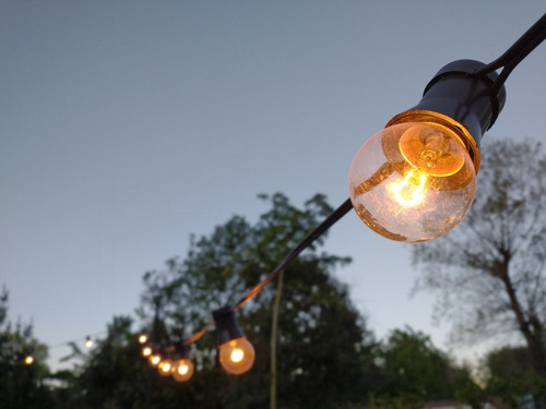 15 Mts Guirnalda De Luces P/exterior C/focos Vintage Golden