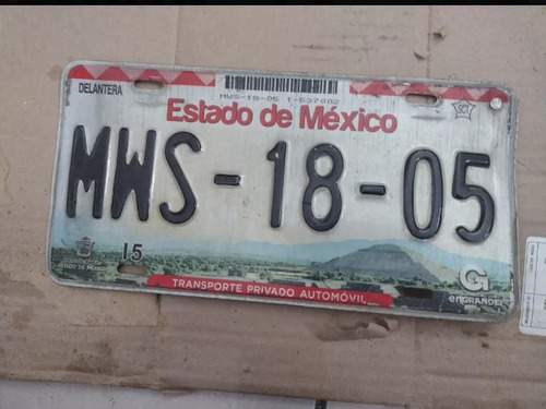 Placa D Auto Para Coleccionar Delantero Edo México Mws-18-05