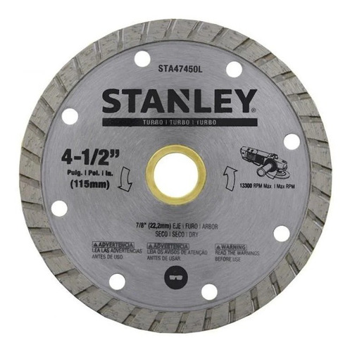 Disco De Diamante Turbo De 4-1/2 X 7/8 Stanley Sta-47450l